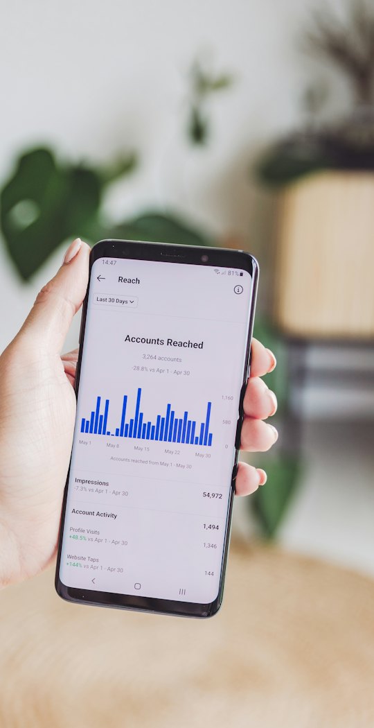 Stock photo of a phone showing a performance chart
